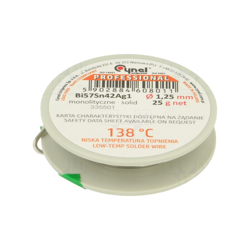 Sârmă de lipit fără plumb 1,25mm 25g | Electronic-mag.ro | Componente Electronice