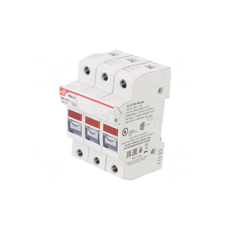 Clemă Siguranțe Cilindrice DIN 30A 600VAC IP20 | Electronic-mag.ro | Componente Electronice