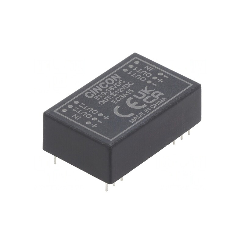 Convertor DC/DC 3W 9-18V la 12V și -12V DIP24 EC3A15 | Electronic-mag.ro | Componente Electronice