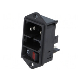 Conector alimentare AC 10A 250V IEC 60320 DD11 | Electronic-mag.ro | Componente Electronice