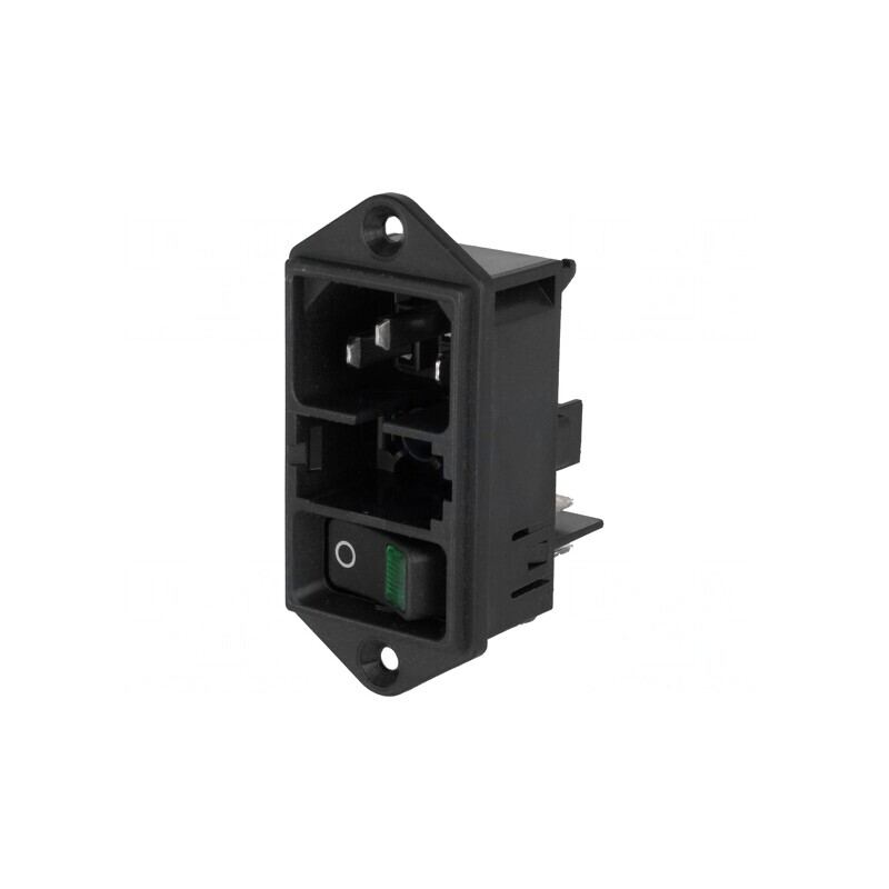 Conector Alimentare AC Tată 10A 250VAC IEC 60320 | Electronic-mag.ro | Componente Electronice