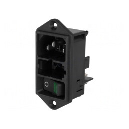 Conector Alimentare AC Tată 10A 250VAC IEC 60320 | Electronic-mag.ro | Componente Electronice