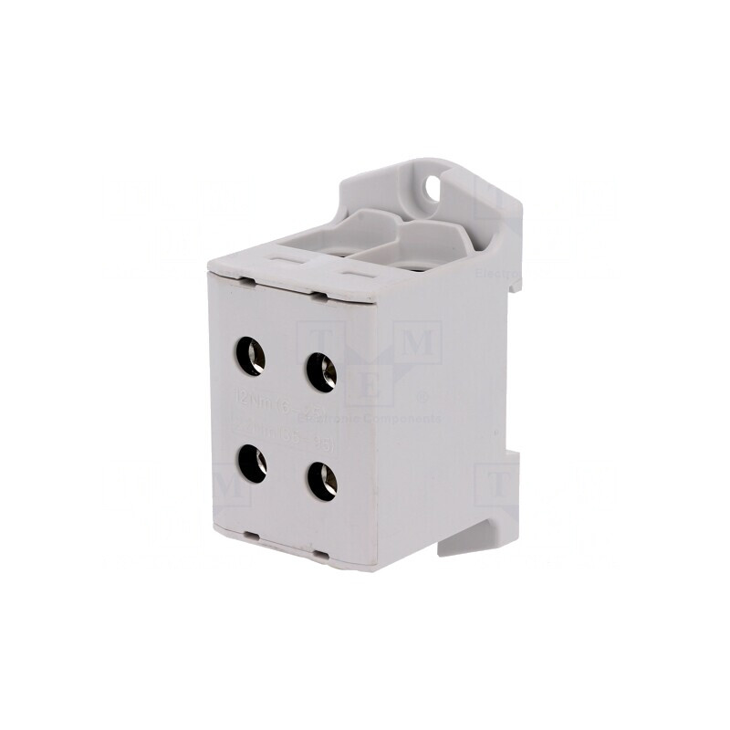 Conector de îmbinare șine 6-95mm2, 4 borne, gri, 42mm | Electronic-mag.ro | Componente Electronice