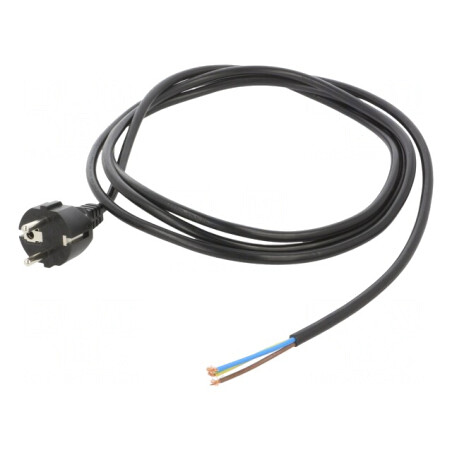 Cablu Alimentare 3x1mm2 2.5m Negru 10A | Electronic-mag.ro | Componente Electronice