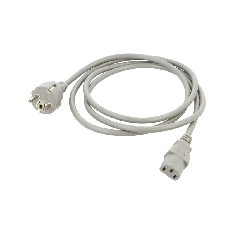 Cablu Alimentare 1.8m Gri 3x1mm2 CEE 7/7 la IEC C13 | Electronic-mag.ro | Componente Electronice