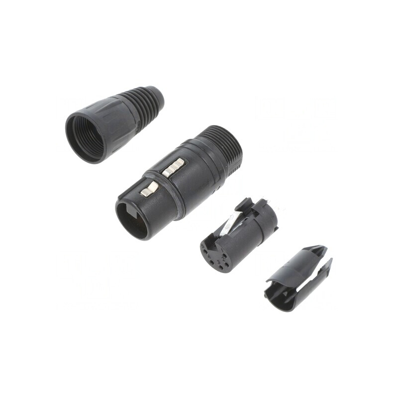 Mufă XLR Mamă 5 Pin pe Cablu Zinc | Electronic-mag.ro | Componente Electronice