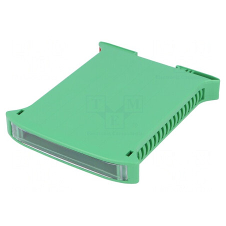 Carcasă pentru șină DIN, verde, 101x17.5x120mm | Electronic-mag.ro | Componente Electronice