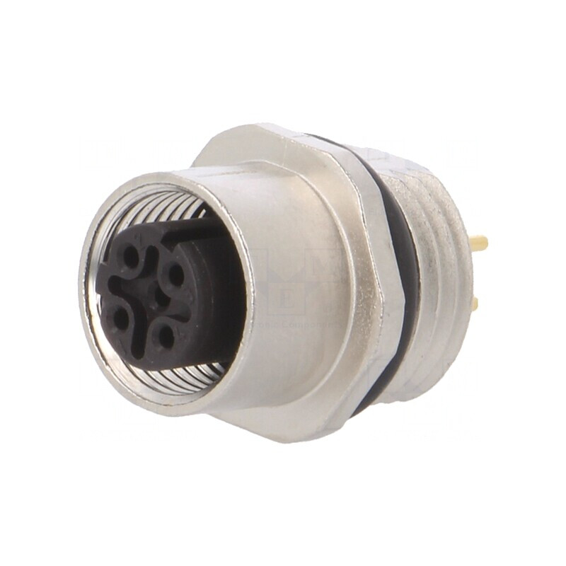 Soclu M12 4-PIN Mamă Ethernet pentru Panou THT | Electronic-mag.ro | Componente Electronice
