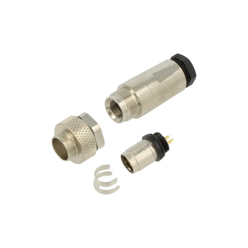 Conector M9 Mufă Tată Aurit IP67 2 Pin 125V Pe Cablu | Electronic-mag.ro | Componente Electronice