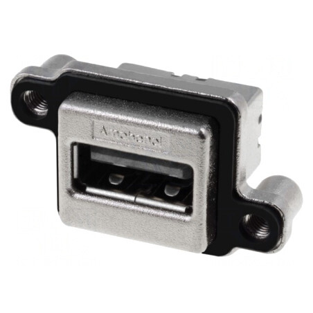Soclu USB A pentru montare pe panou USB 2.0 | Electronic-mag.ro | Componente Electronice