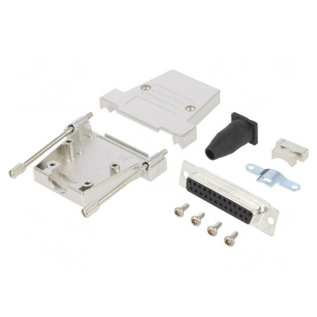 Conector D-Sub 25 pini mamă lipire pe cablu gold flash | Electronic-mag.ro | Componente Electronice