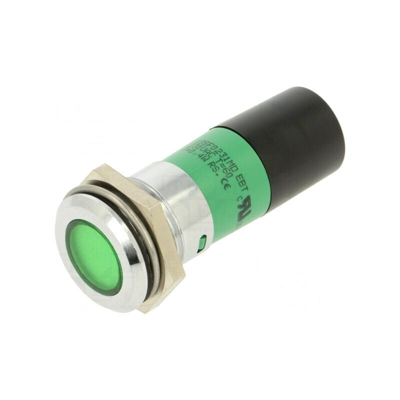 Lampă LED Verde Control 230V Ø22mm | Electronic-mag.ro | Componente Electronice