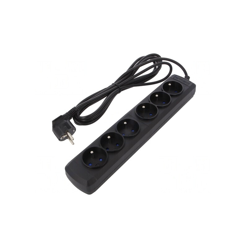 Prelungitor cu 6 prize negru 250V 10A | Electronic-mag.ro | Componente Electronice Prelungitor cu 6 prize negru 250V 10A | Electronic-mag.ro | Componente Electronice