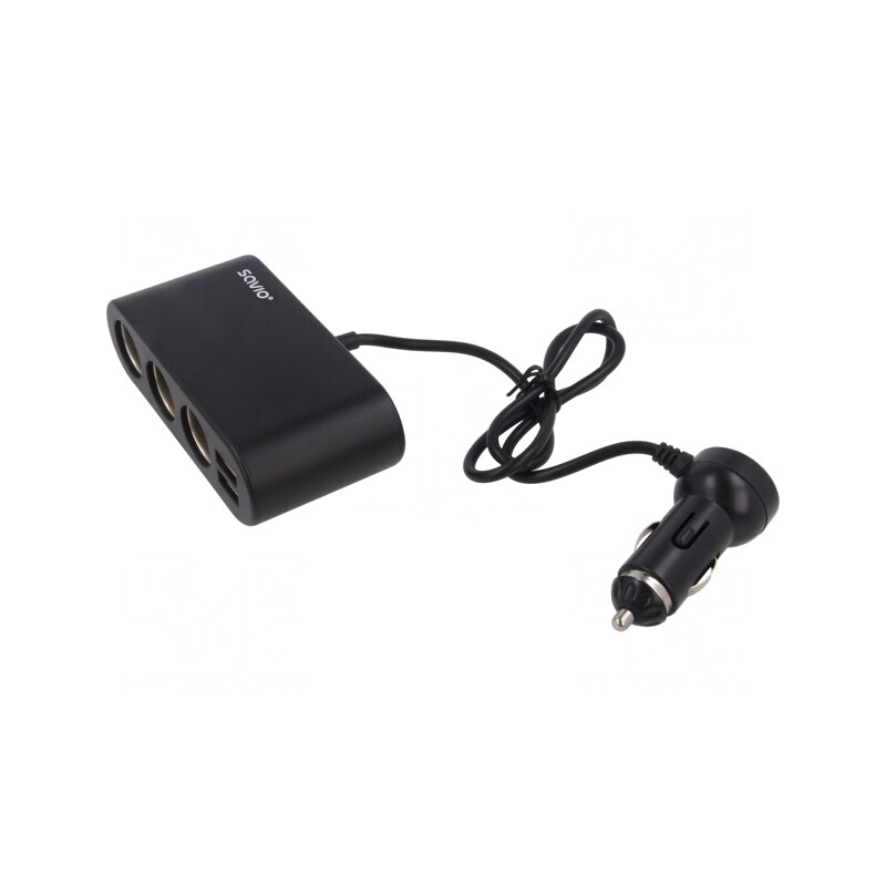 Splitter Auto cu 3 Socluri Brichetă și 2 Porturi USB | Electronic-mag.ro | Componente Electronice
