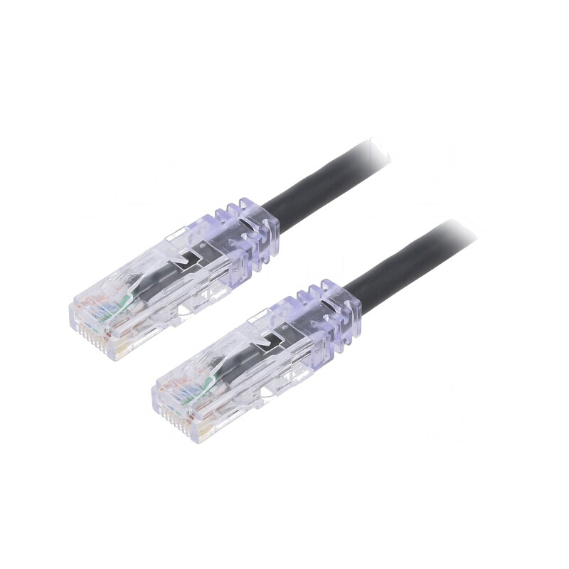 Patch cord U/UTP Cat6 LSZH Negru 1m | Electronic-mag.ro | Componente Electronice