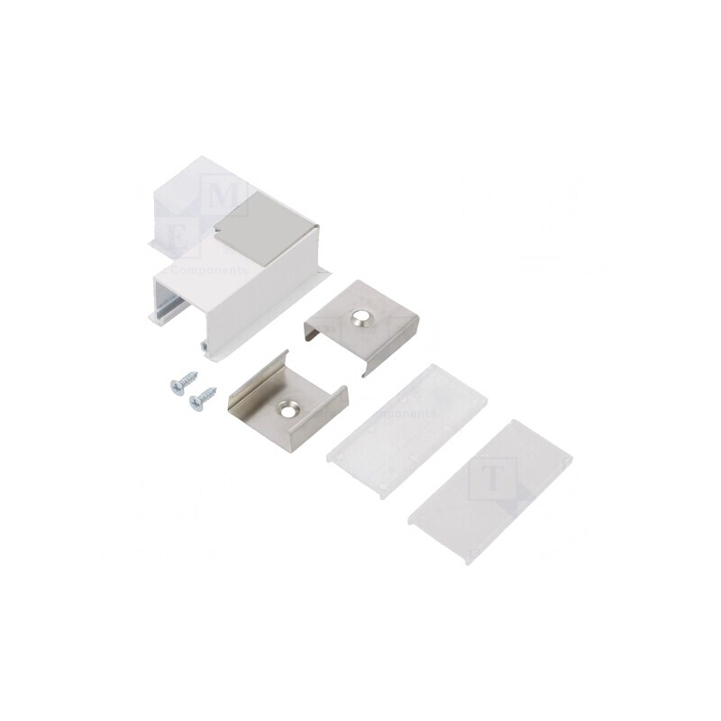 Conector 90° Alb Aluminiu Policabonat LINEA-IN20 | Electronic-mag.ro | Componente Electronice