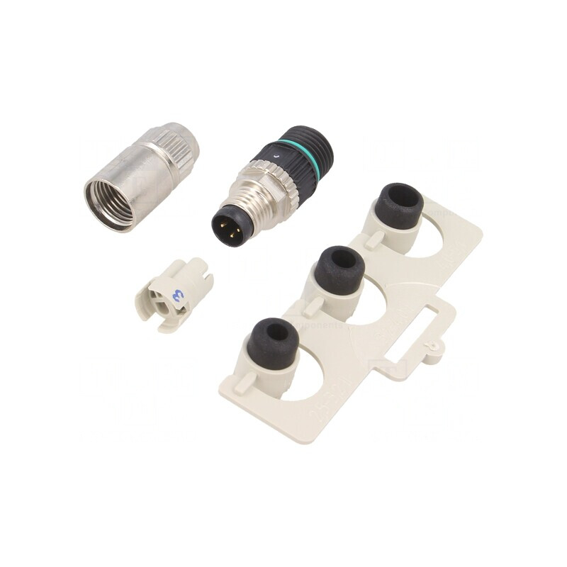 Conector M8 Tată 3 PIN Drept pe Cablu 4A IP67 32V | Electronic-mag.ro | Componente Electronice