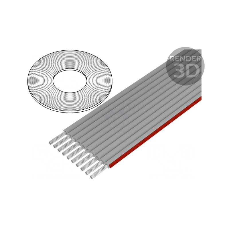 Cablu Bandă 1mm Litat Cu 10x28AWG PVC Gri | Electronic-mag.ro | Componente Electronice