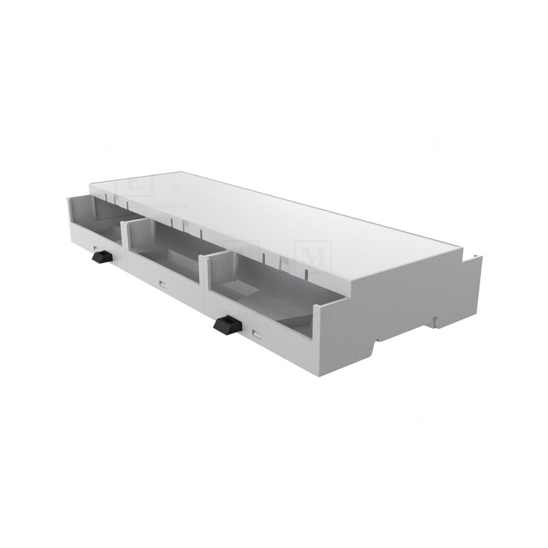Carcasă pentru șină DIN gri 90x212.5x32 mm | Electronic-mag.ro | Componente Electronice
