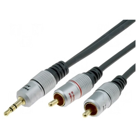 Cablu Audio Jack 3.5mm la RCA 2x 5m Negru | Electronic-mag.ro | Componente Electronice