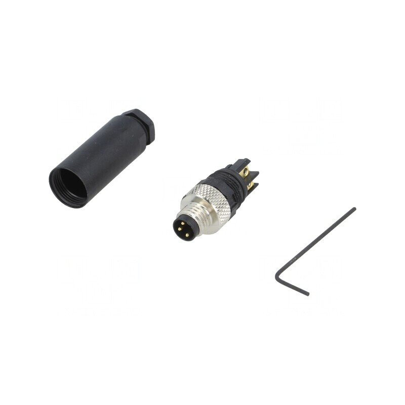 Conector M8 3-Pin Tată pe Cablu IP67 60V 4A | Electronic-mag.ro | Componente Electronice