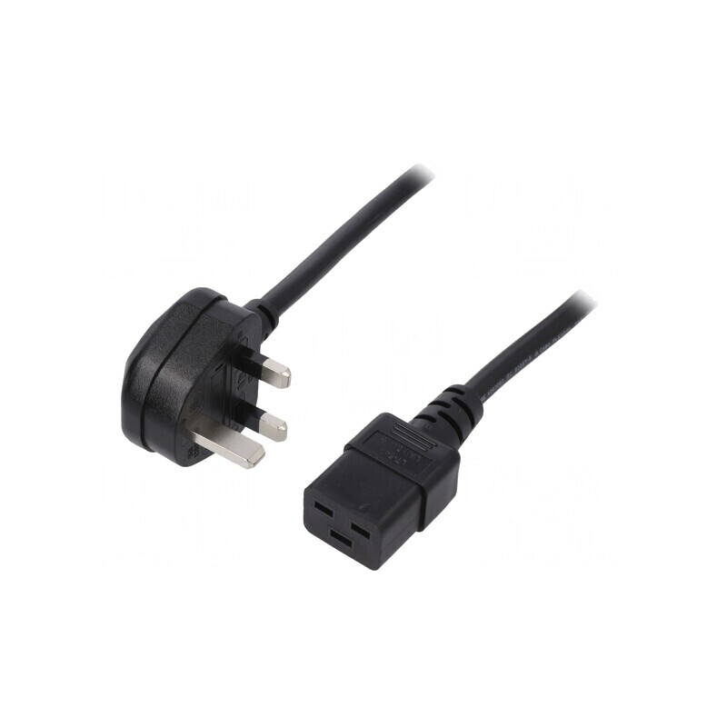 Cablu Electric Negru 5m BS 1363 la IEC C19 | Electronic-mag.ro | Componente Electronice