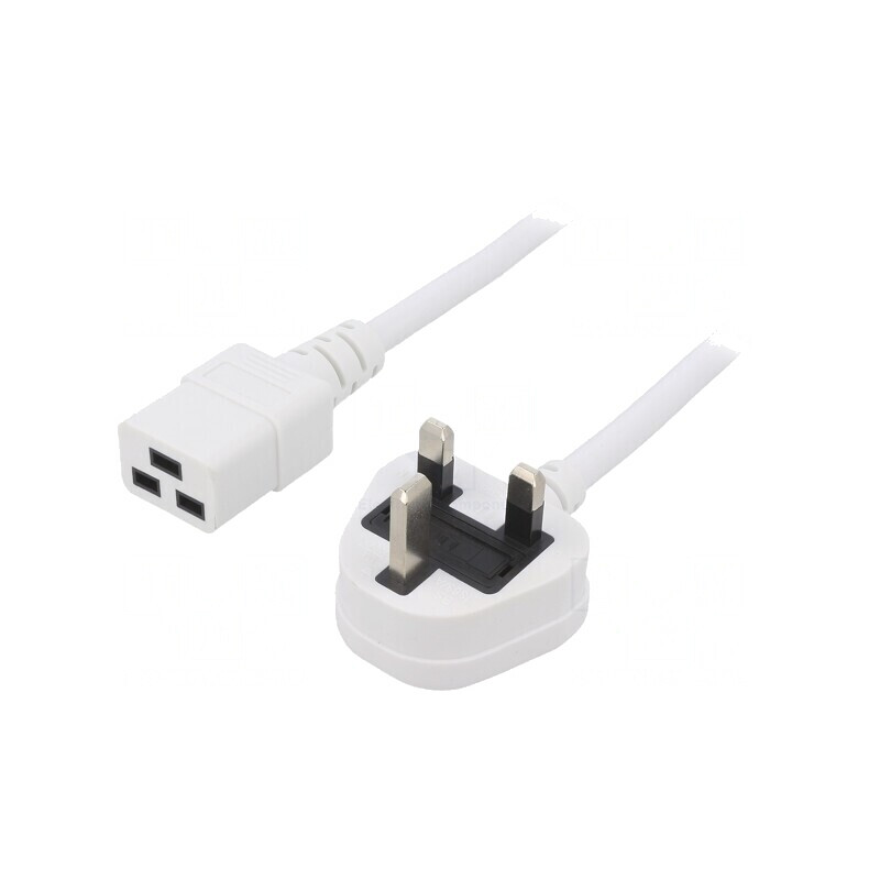 Cablu de Alimentare 5m Alb 13A IEC C19 - BS 1363 | Electronic-mag.ro | Componente Electronice Cablu de Alimentare 5m Alb 13A IEC C19 - BS 1363 | Electronic-mag.ro | Componente Electronice