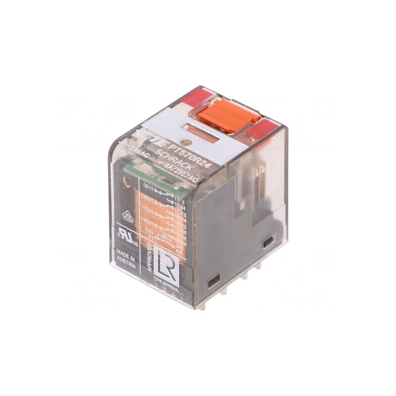 Releu Electromagnetic 4PDT 24VAC 6A | Electronic-mag.ro | Componente Electronice