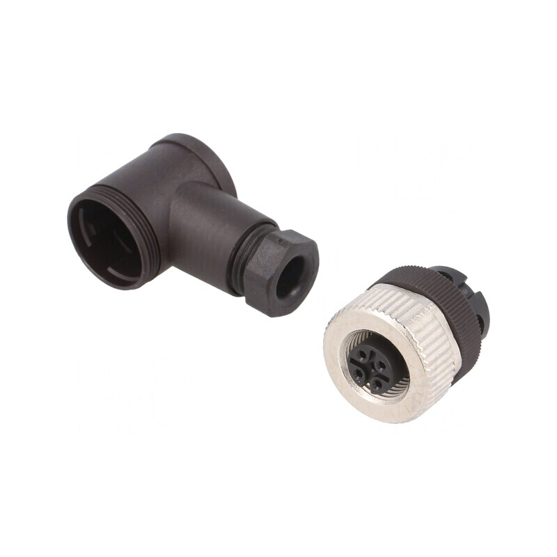Mufă M12 4-PIN Mamă pe Cablu 4-6mm | Electronic-mag.ro | Componente Electronice