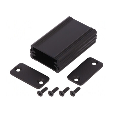 Carcasă aluminiu neagră 33x50x16mm | Electronic-mag.ro | Componente Electronice
