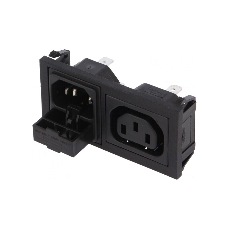 Conector Alimentare AC Tată-Mamă 10A 250V IEC 60320 | Electronic-mag.ro | Componente Electronice