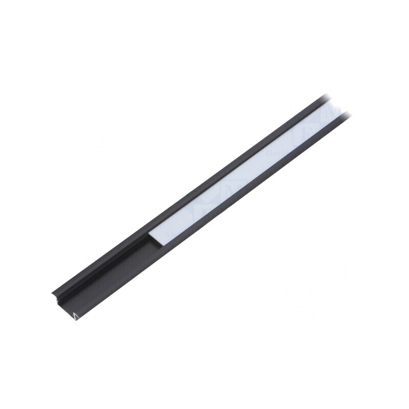 Profil aluminiu negru 1m pentru module LED | Electronic-mag.ro | Componente Electronice