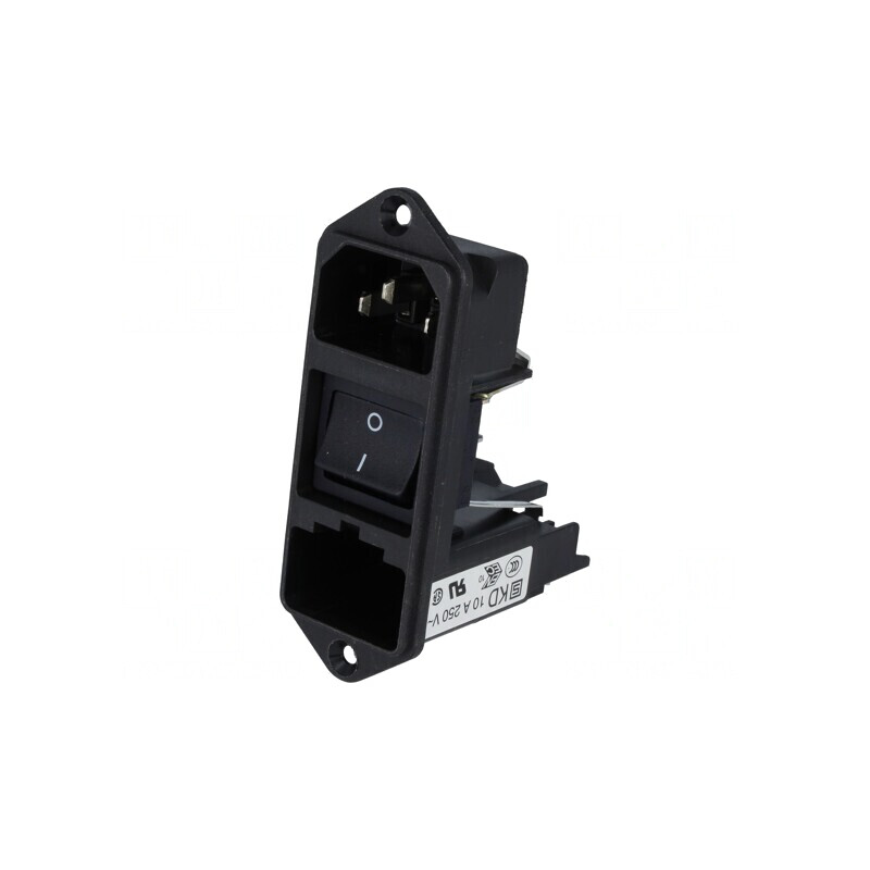 Conector Alimentare AC 10A 250V IEC 60320 KD14.1101.151 | Electronic-mag.ro | Componente Electronice