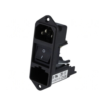 Conector Alimentare AC 10A 250V IEC 60320 KD14.1101.151 | Electronic-mag.ro | Componente Electronice