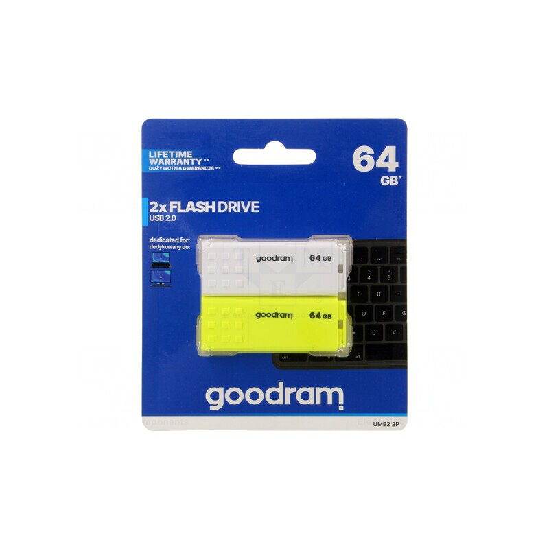 Memorie USB 2.0 64GB Albă/Galbenă | Electronic-mag.ro | Componente Electronice