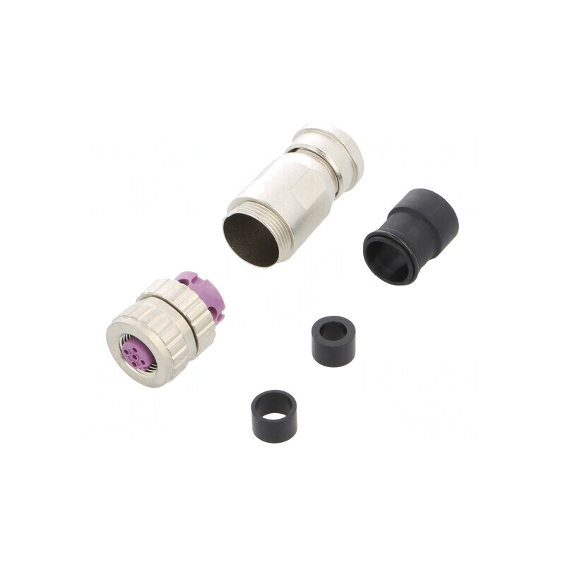 Mufă M12 PIN 4 mamă Profibus pe cablu drept 4-8mm | Electronic-mag.ro | Componente Electronice