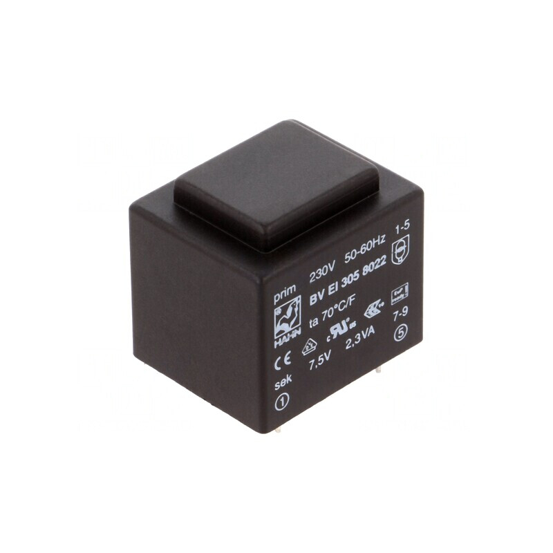 Transformator Încapsulat 2,3VA 230V 7,5V 307mA PCB | Electronic-mag.ro | Componente Electronice