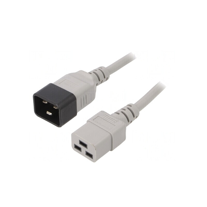 Cablu de alimentare IEC C19-C20 5m Gri 16A 250V | Electronic-mag.ro | Componente Electronice