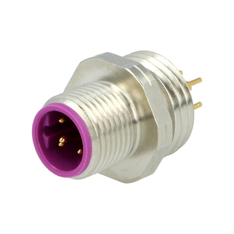 Soclu M12 Pin 5 Tată B-Profibus THT Fixare prin Rotire | Electronic-mag.ro | Componente Electronice
