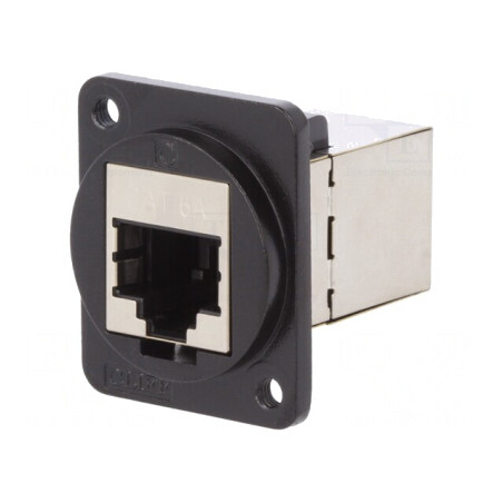 Adaptor FT Cat 6a Ecranat 8P8C Metalic 19x24mm | Electronic-mag.ro | Componente Electronice
