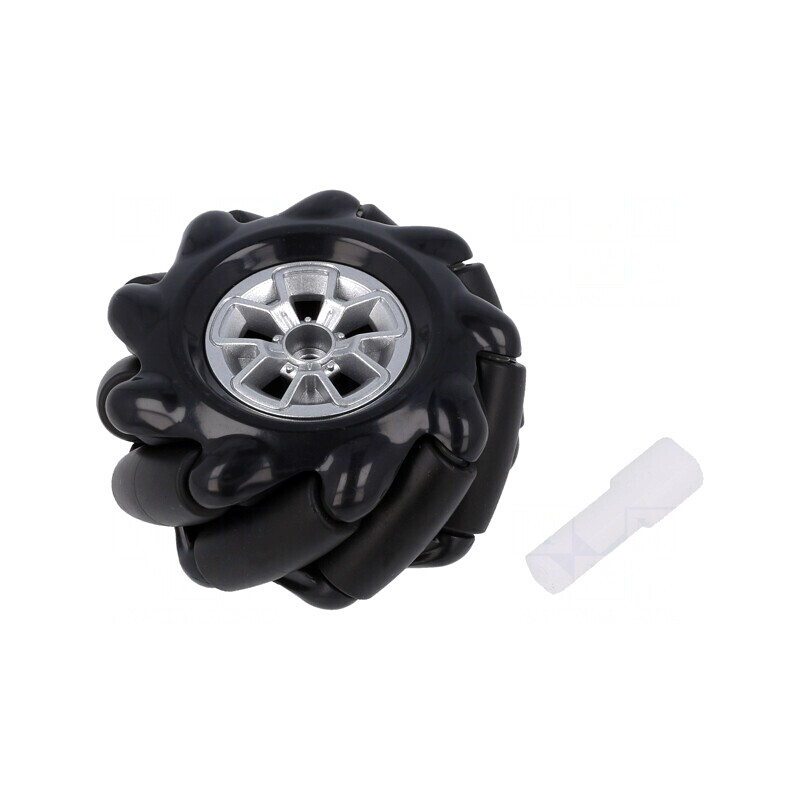 Roată stânga neagră 60mm gumă | Electronic-mag.ro | Componente Electronice