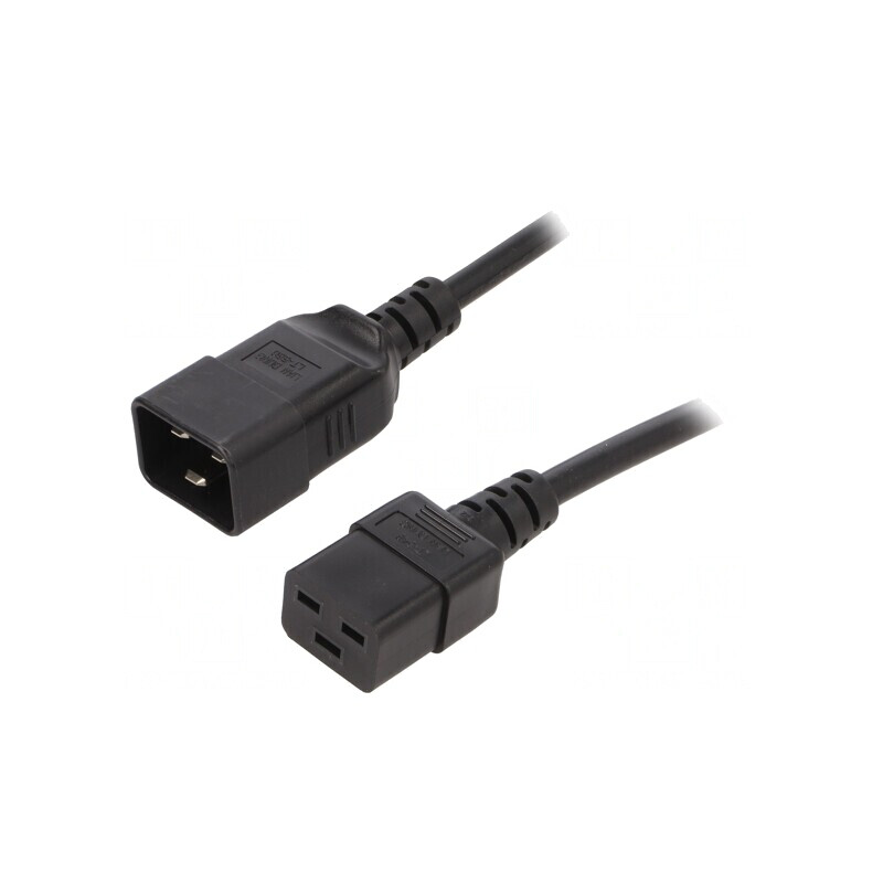 Cablu Alimentare IEC C19 la IEC C20 5m Negru 16A | Electronic-mag.ro | Componente Electronice
