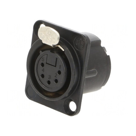 Conector XLR Mamă 5-Pin Negru | Electronic-mag.ro | Componente Electronice
