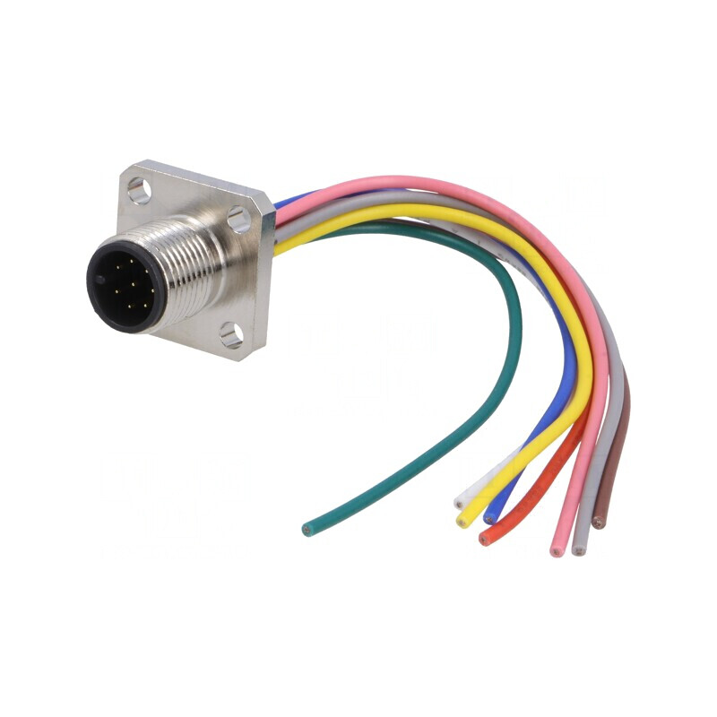 Soclu M12 8 pini tată IP67 30V 2A | Electronic-mag.ro | Componente Electronice