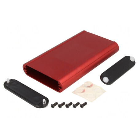 Carcasă aluminiu roșu 72x120x19mm | Electronic-mag.ro | Componente Electronice