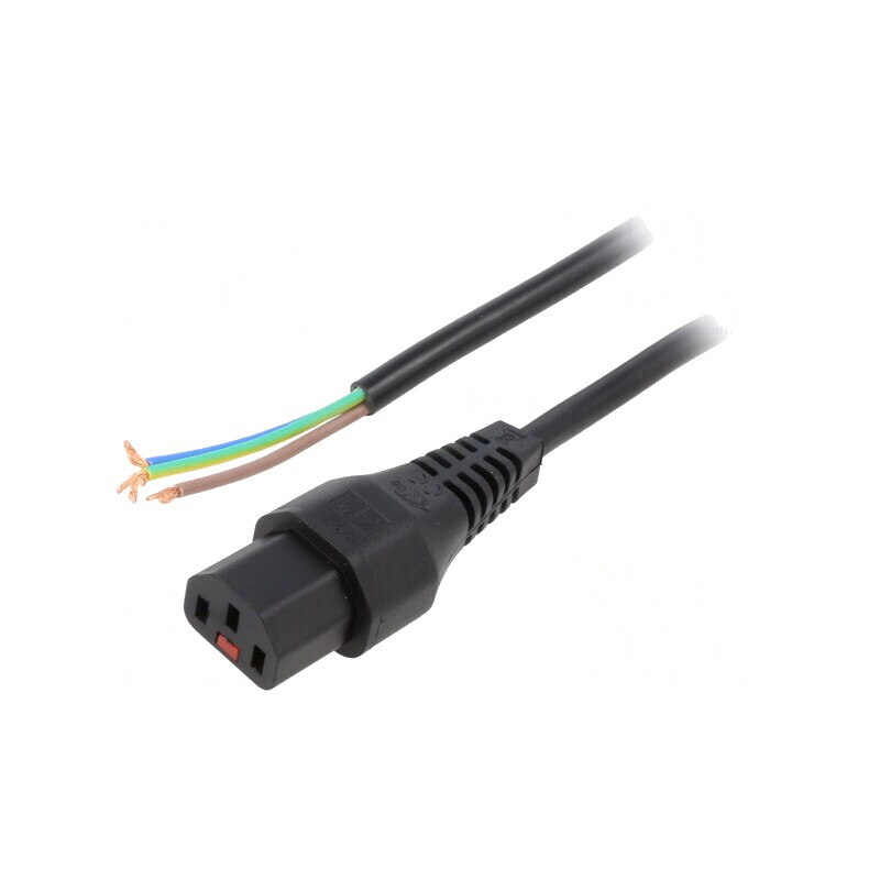 Cablu Alimentare IEC C13 cu Blocare 3m Negru 10A | Electronic-mag.ro | Componente Electronice