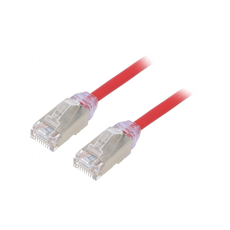 Patch cord F/UTP Cat6a LSZH Roșu 0,5m 28AWG | Electronic-mag.ro | Componente Electronice