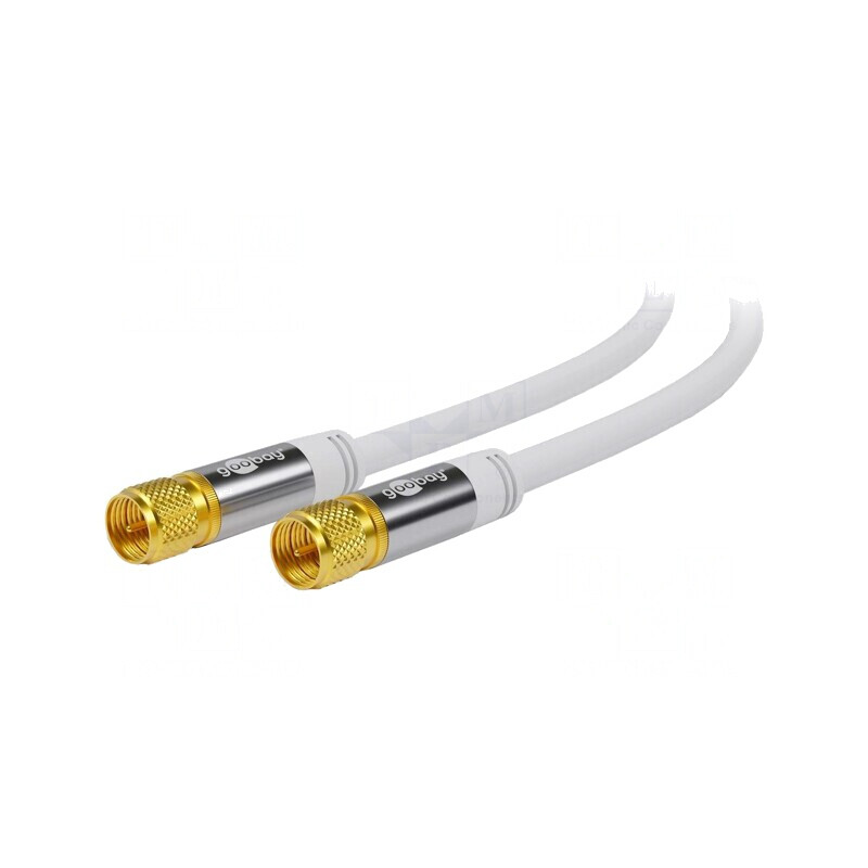 Cablu TV Coaxial 75Ω 3m PVC Alb F-Mufă | Electronic-mag.ro | Componente Electronice