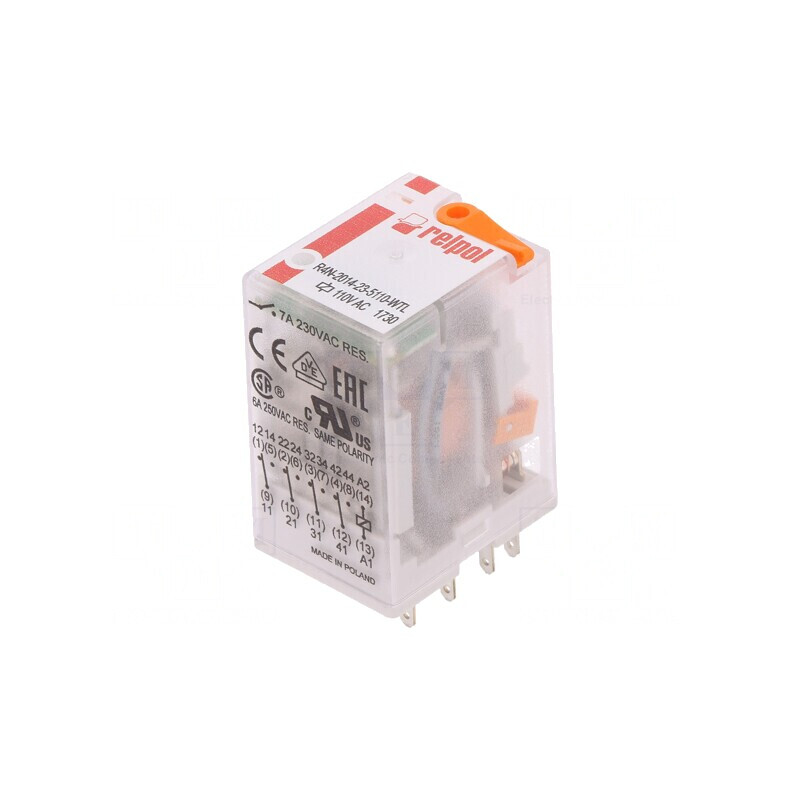 Releu Electromagnetic 4PDT 110VAC 6A | Electronic-mag.ro | Componente Electronice