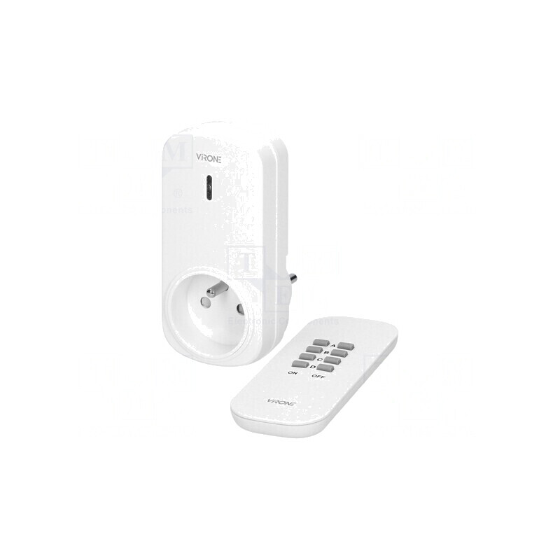 Soclu de rețea 230V 25m alb IP20 | Electronic-mag.ro | Componente Electronice